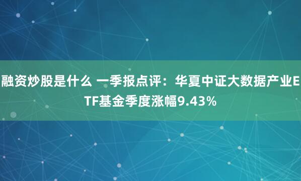 融资炒股是什么 一季报点评：华夏中证大数据产业ETF基金季度涨幅9.43%