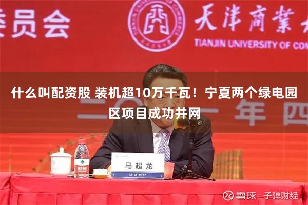什么叫配资股 装机超10万千瓦！宁夏两个绿电园区项目成功并网