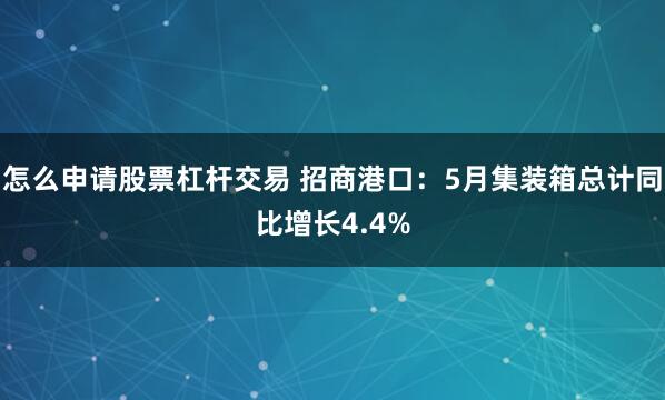 怎么申请股票杠杆交易 招商港口：5月集装箱总计同比增长4.4%