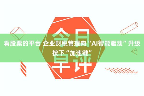 看股票的平台 企业财税管理向“AI智能驱动”升级按下“加速键”