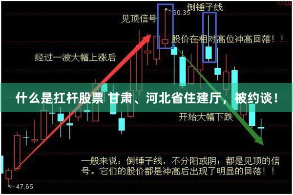 什么是扛杆股票 甘肃、河北省住建厅，被约谈！
