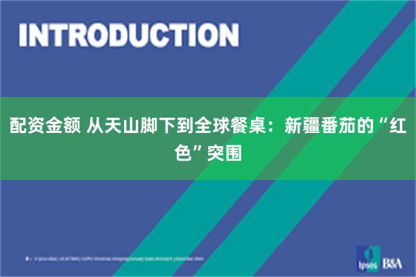 配资金额 从天山脚下到全球餐桌：新疆番茄的“红色”突围